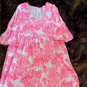 Lilly Pulitzer Pink and White Lilly Dress